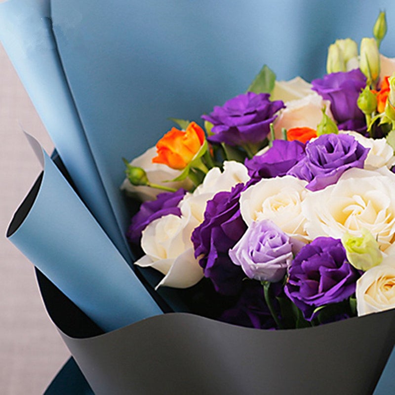 BBJ WRAPS Double Color Flower Wrapping Paper Waterproof Florist Bouquet Packaging Wraps 20 Sheets 23.6x23.6 Inch (Sky Blue) - Image 2